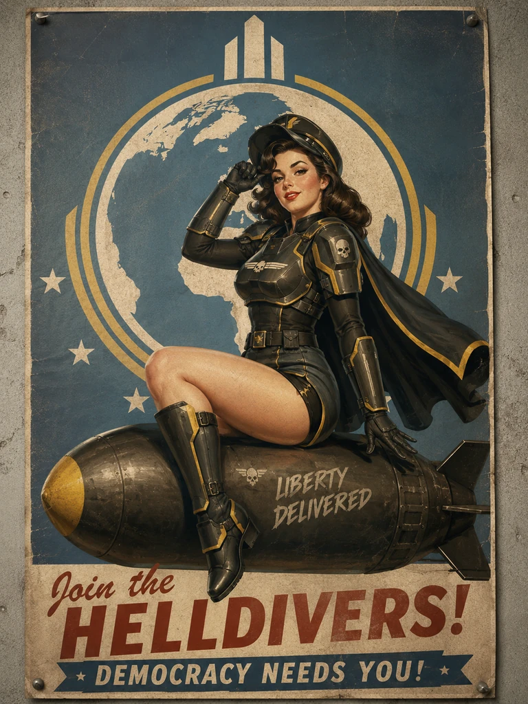 Authentic Helldiver Recruitment Poster
