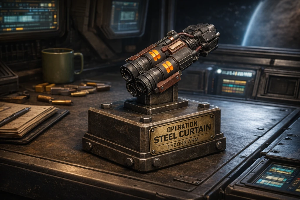 Triple-barreled Hydrogen Scattergun Trophy