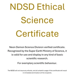 NDSD Ethical Science Certificate
