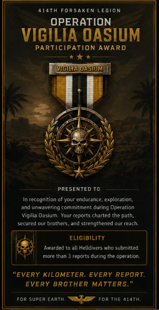 Operation Vigilia Oasium Participation Medal