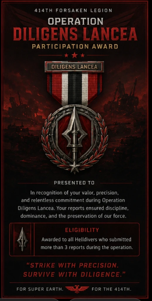 Operation Diligens Lancea Participation Medal