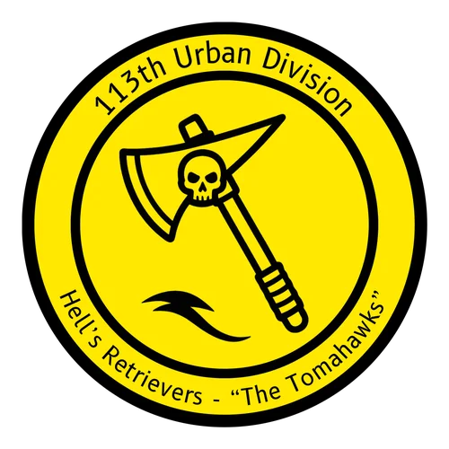 113th Urban Division Hell’s Retrievers - “The Tomahawks” Logo