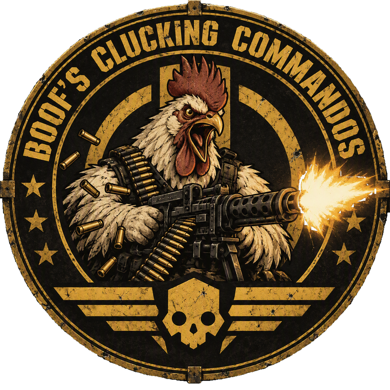 Boof's Clucking Commandos Logo