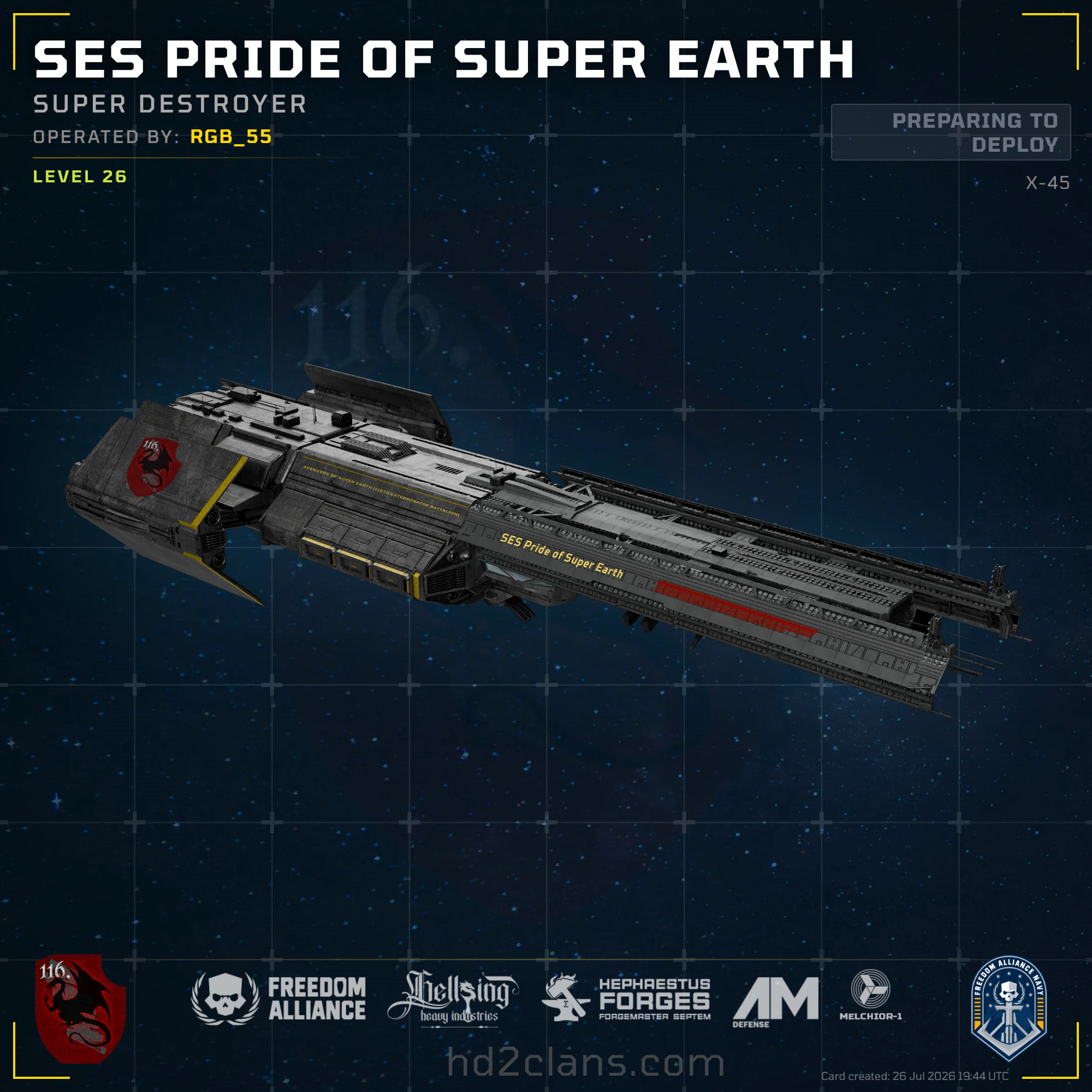 SES Pride of Super Earth