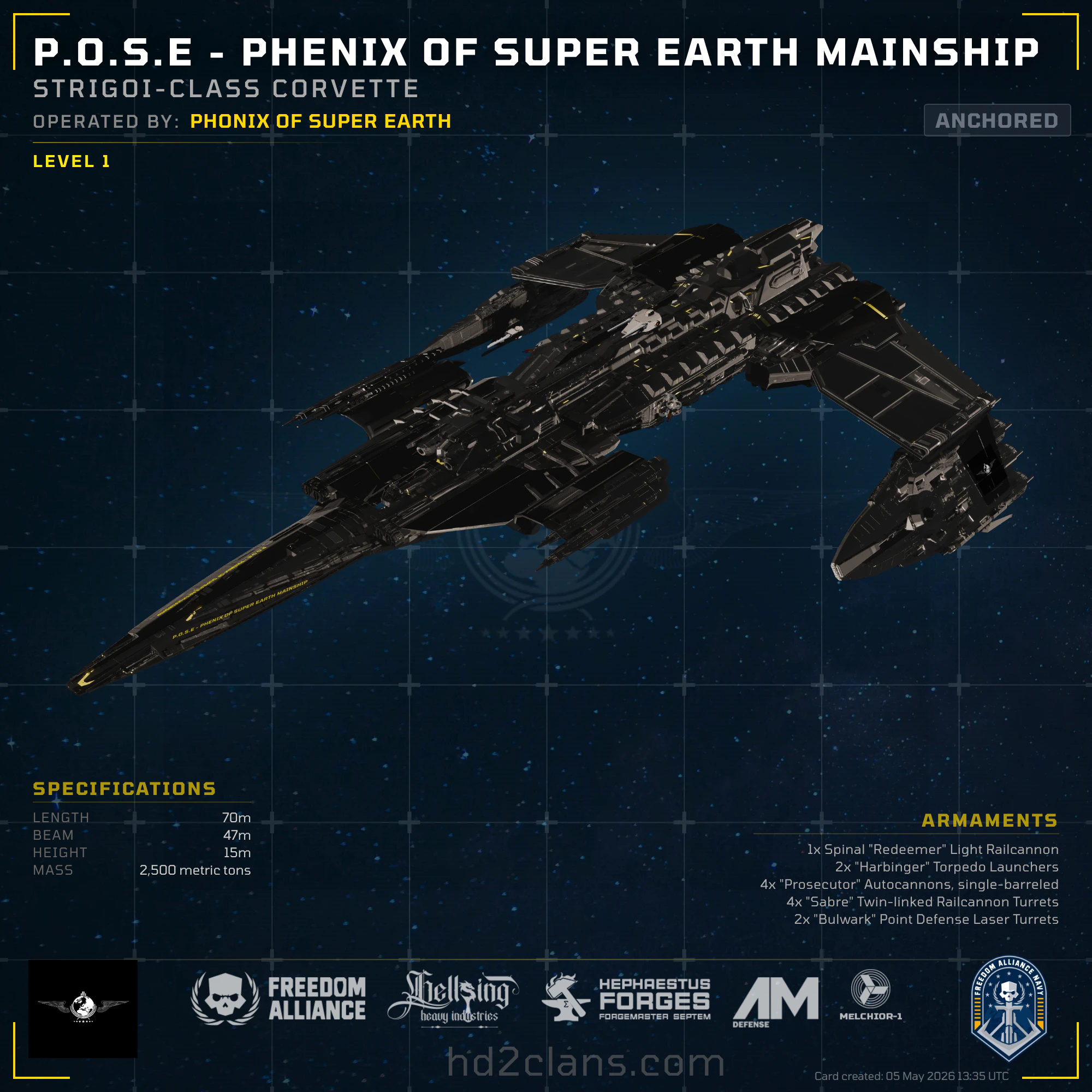 P.O.S.E - Phenix of Super Earth Mainship