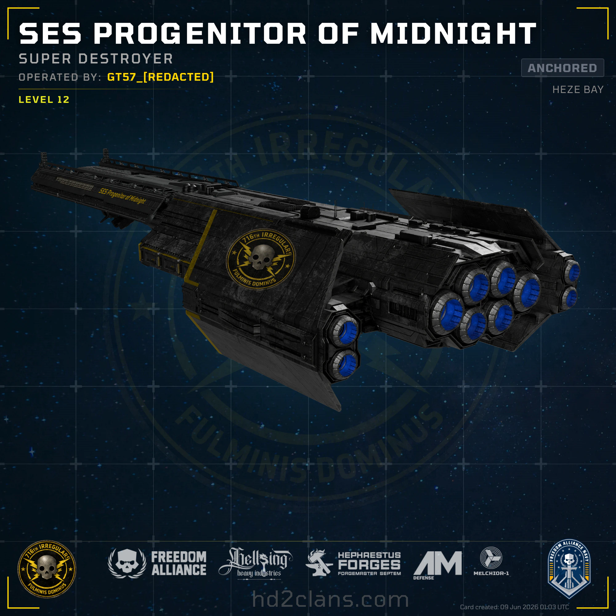 SES Progenitor of Midnight
