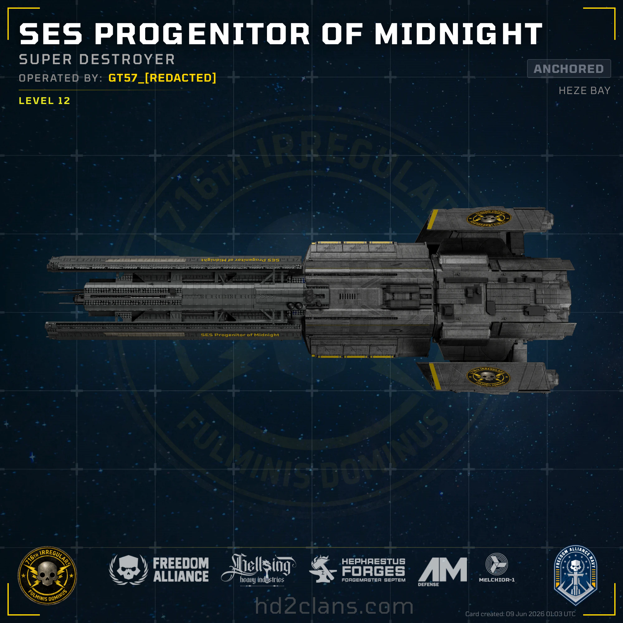 SES Progenitor of Midnight