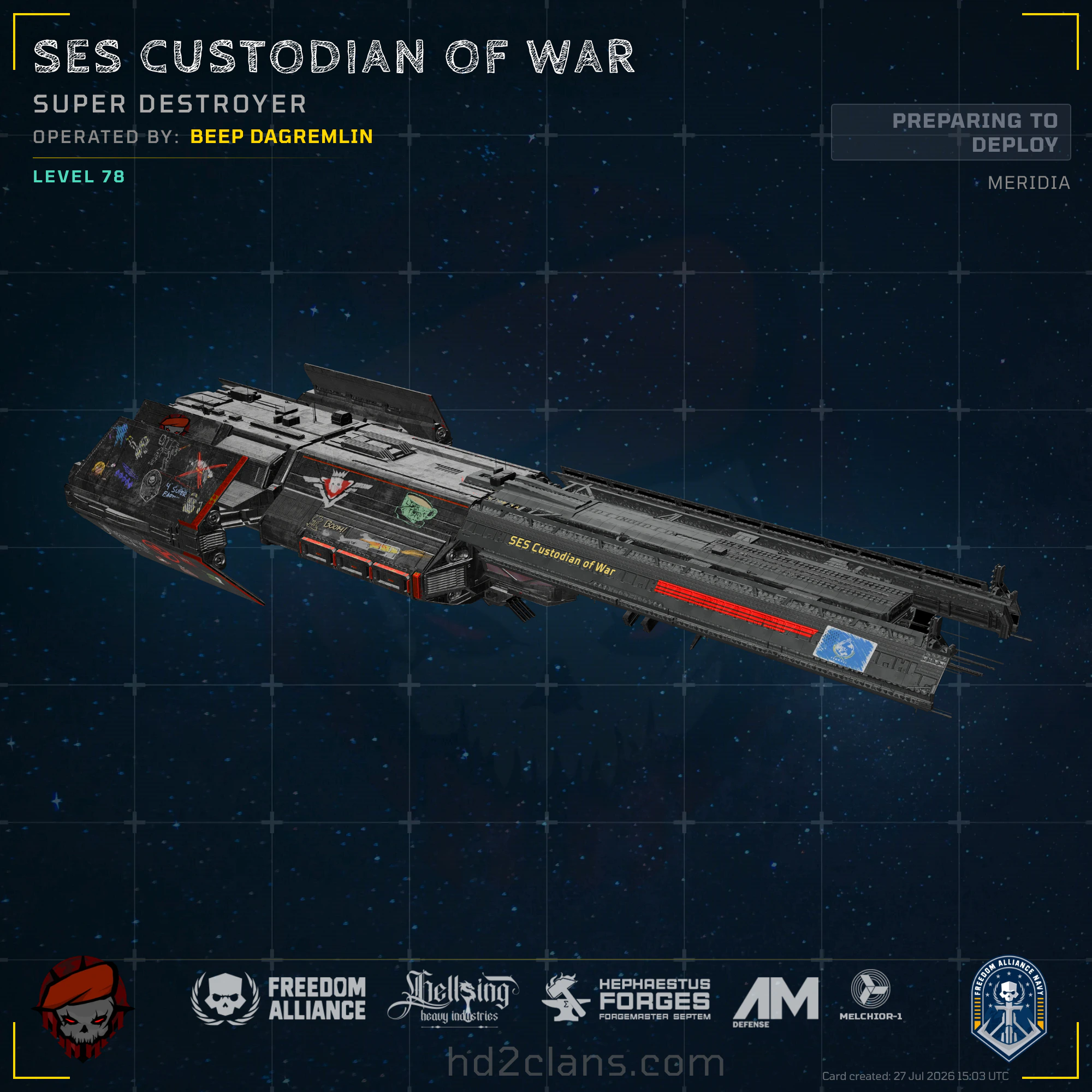 SES Custodian of War