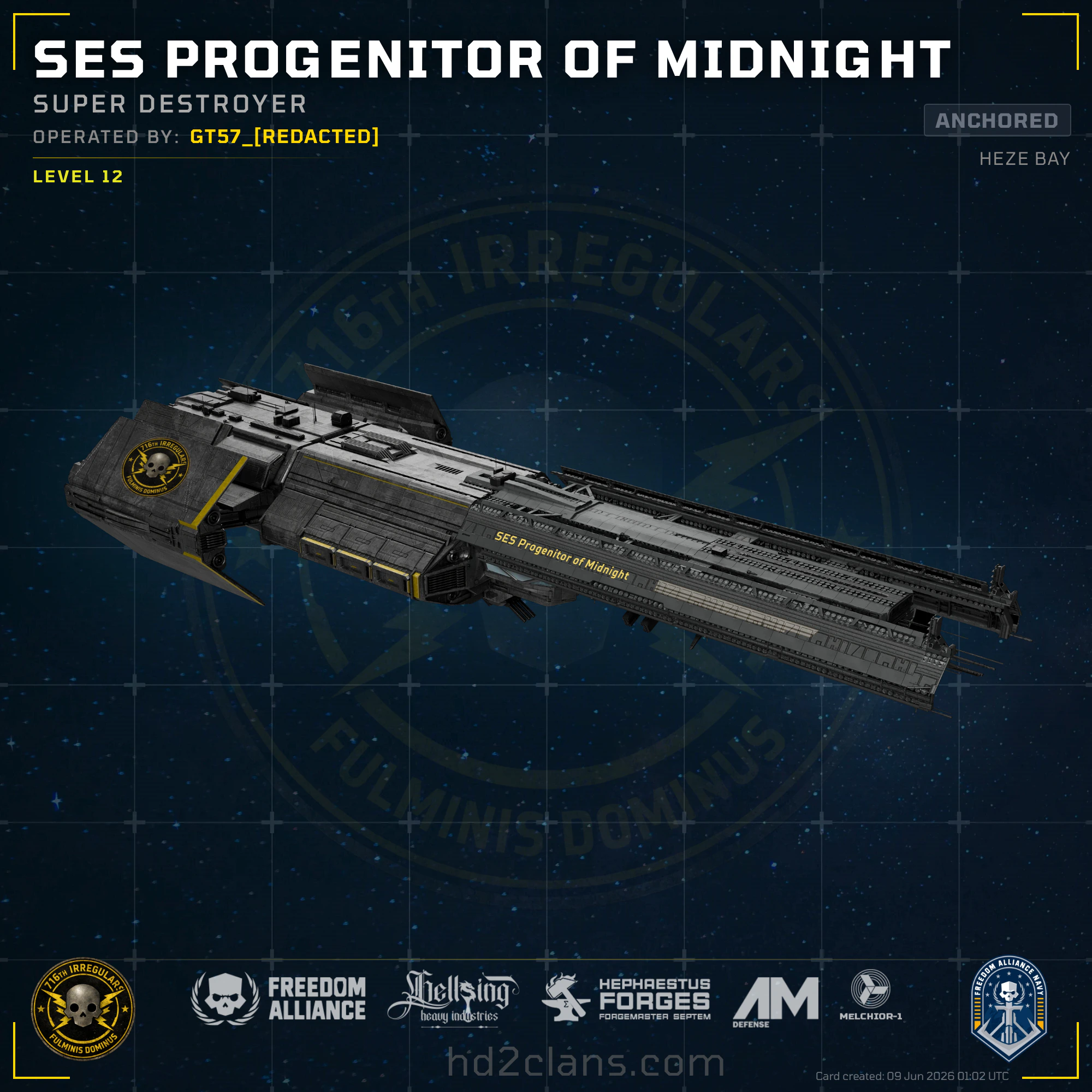 SES Progenitor of Midnight