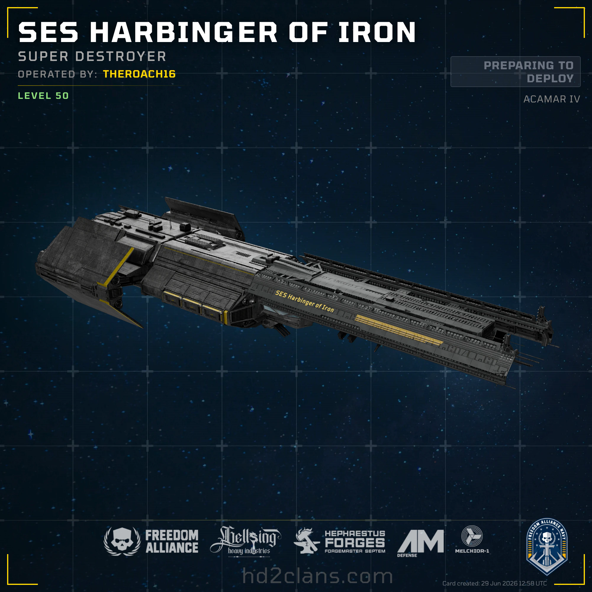 SES Harbinger of Iron