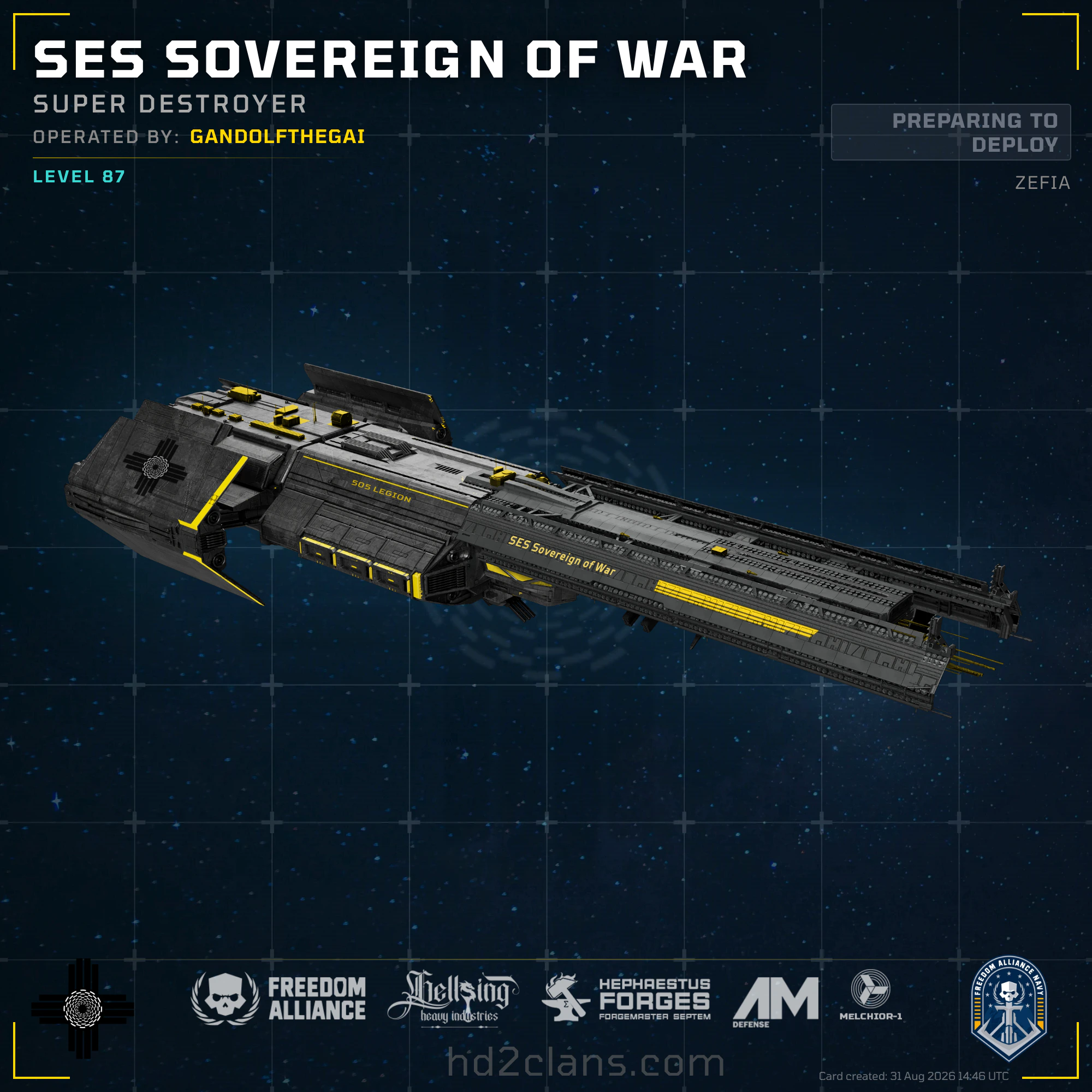 SES Sovereign of War
