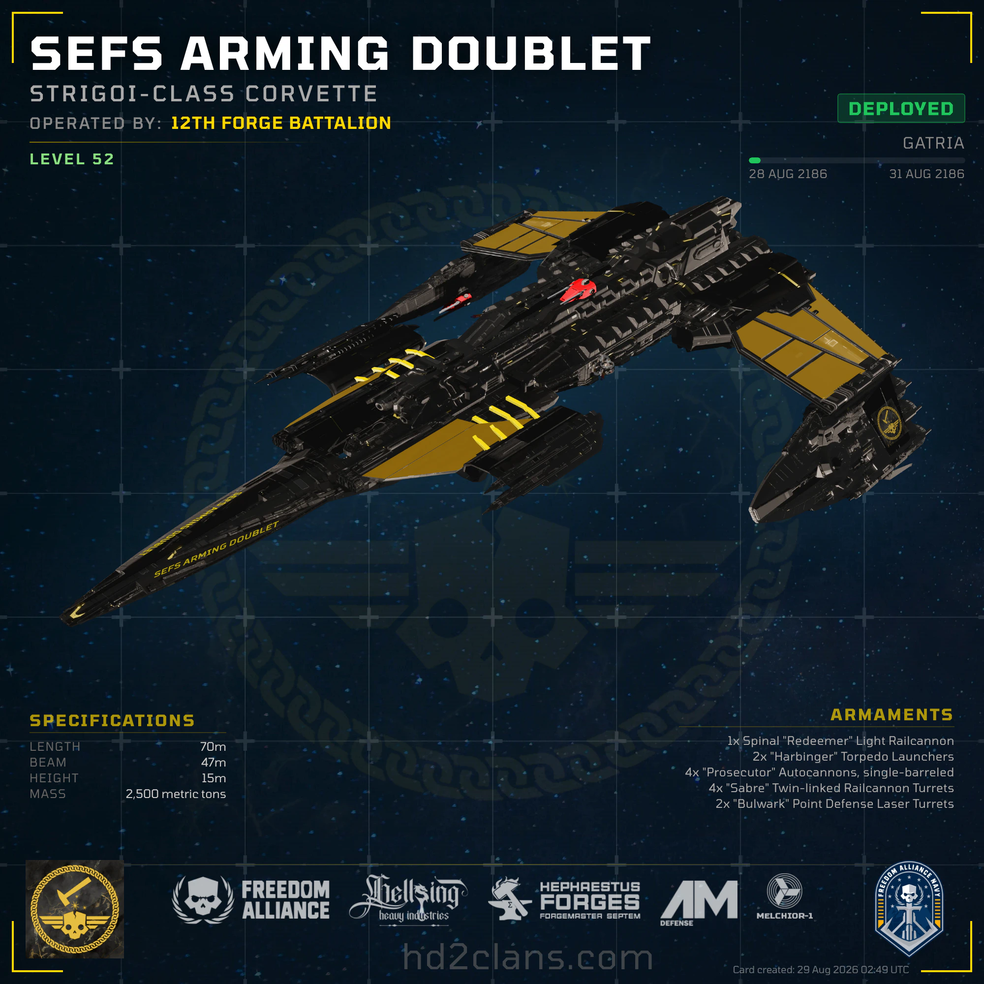 SEFS Arming Doublet