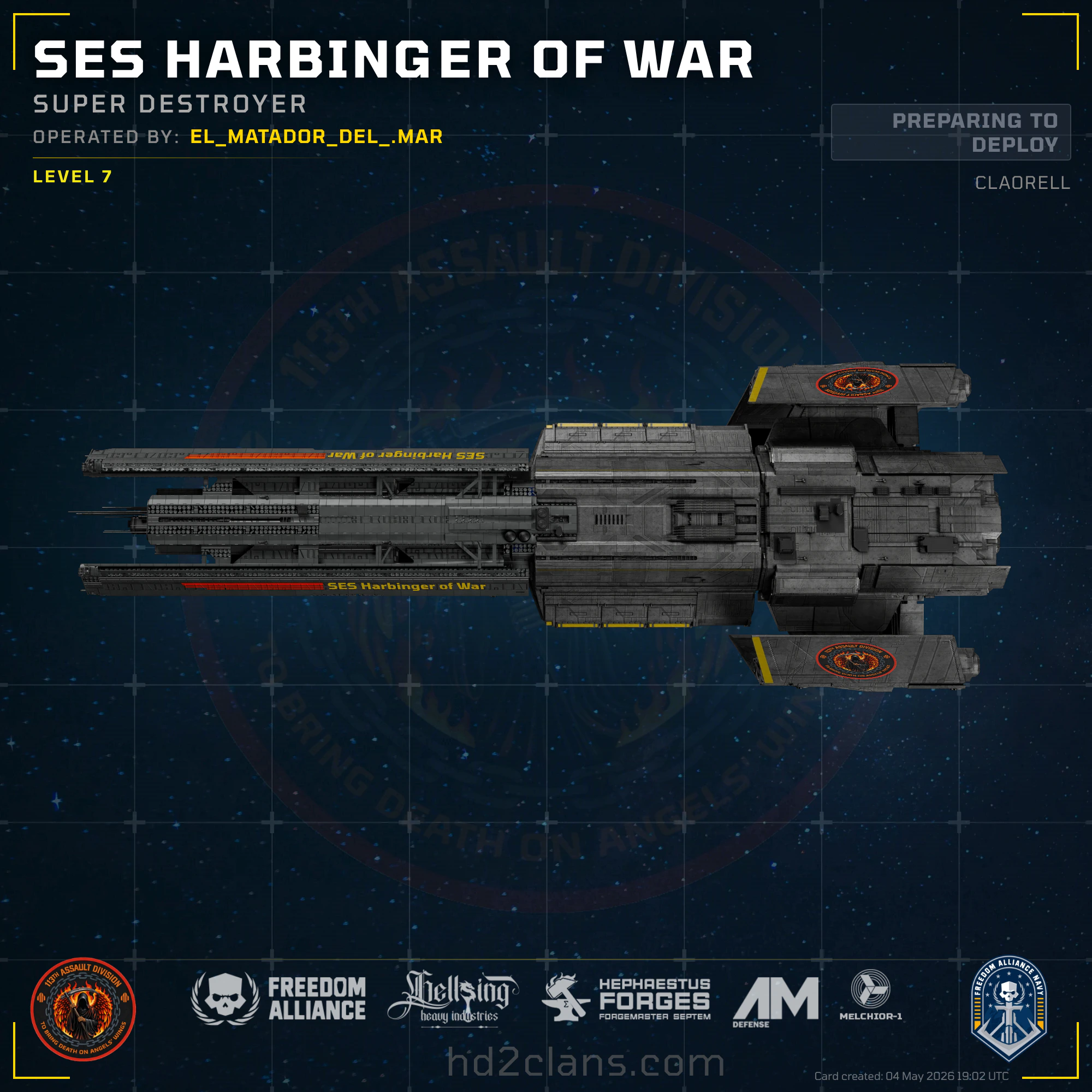 SES Harbinger of War
