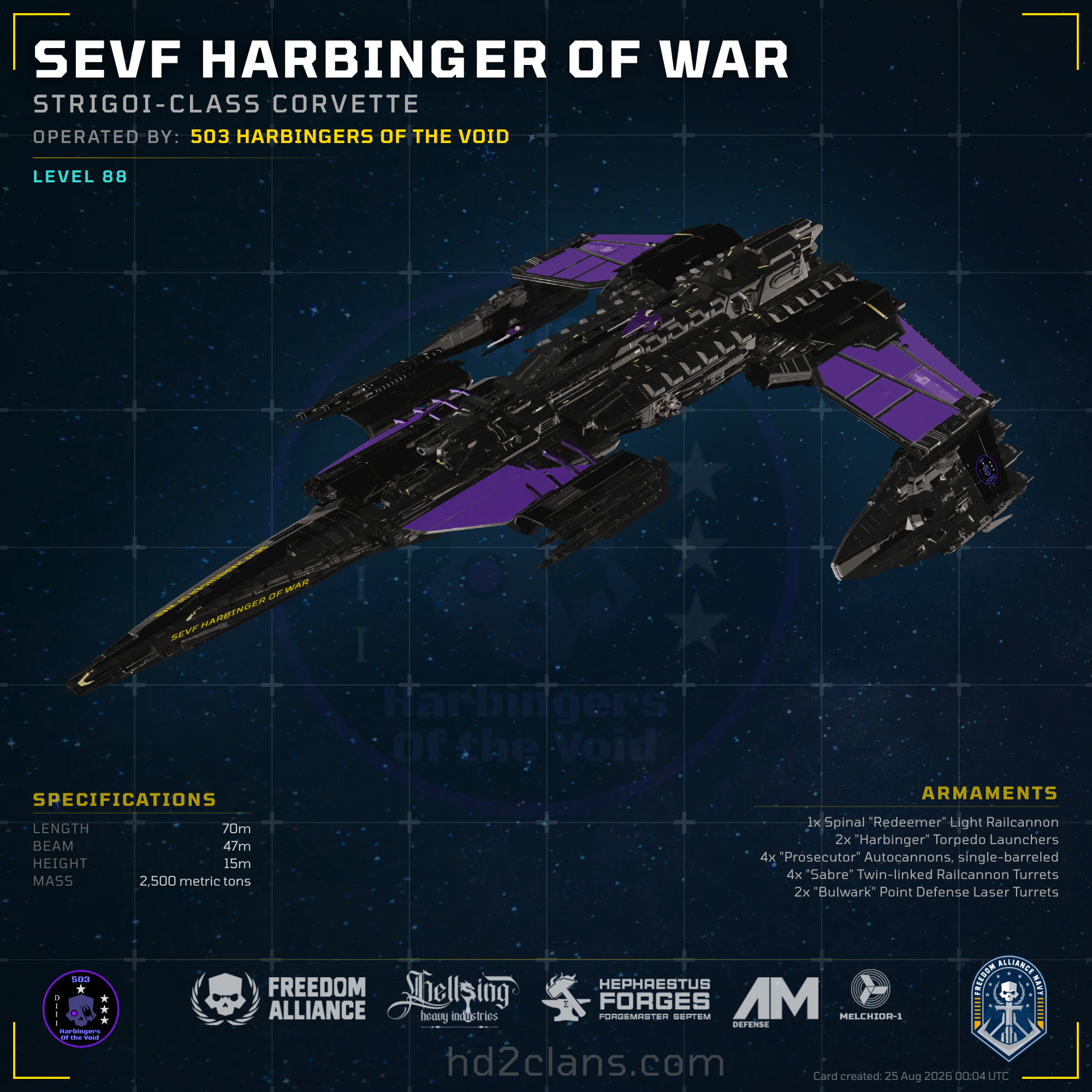 SEVF Harbinger of War